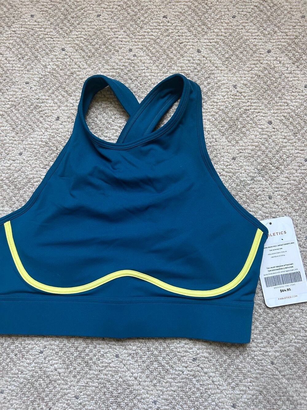 Fabletics Blare Cross Back High Impact Sports Bra M/8 NWT